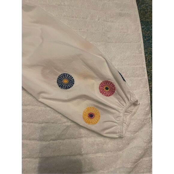 NWT Madewell Women’s Embroidered Off the Shoulder Top White Long Balloon Sleeve - Picture 5 of 9